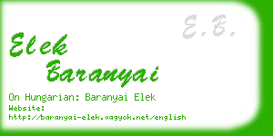 elek baranyai business card